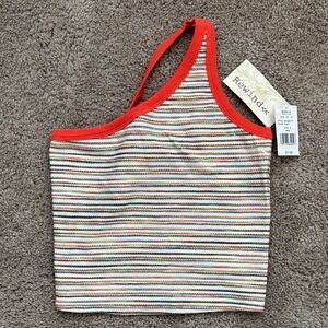 Rewind juniors Multicolor Striped Tank Top with burnt orange Accents